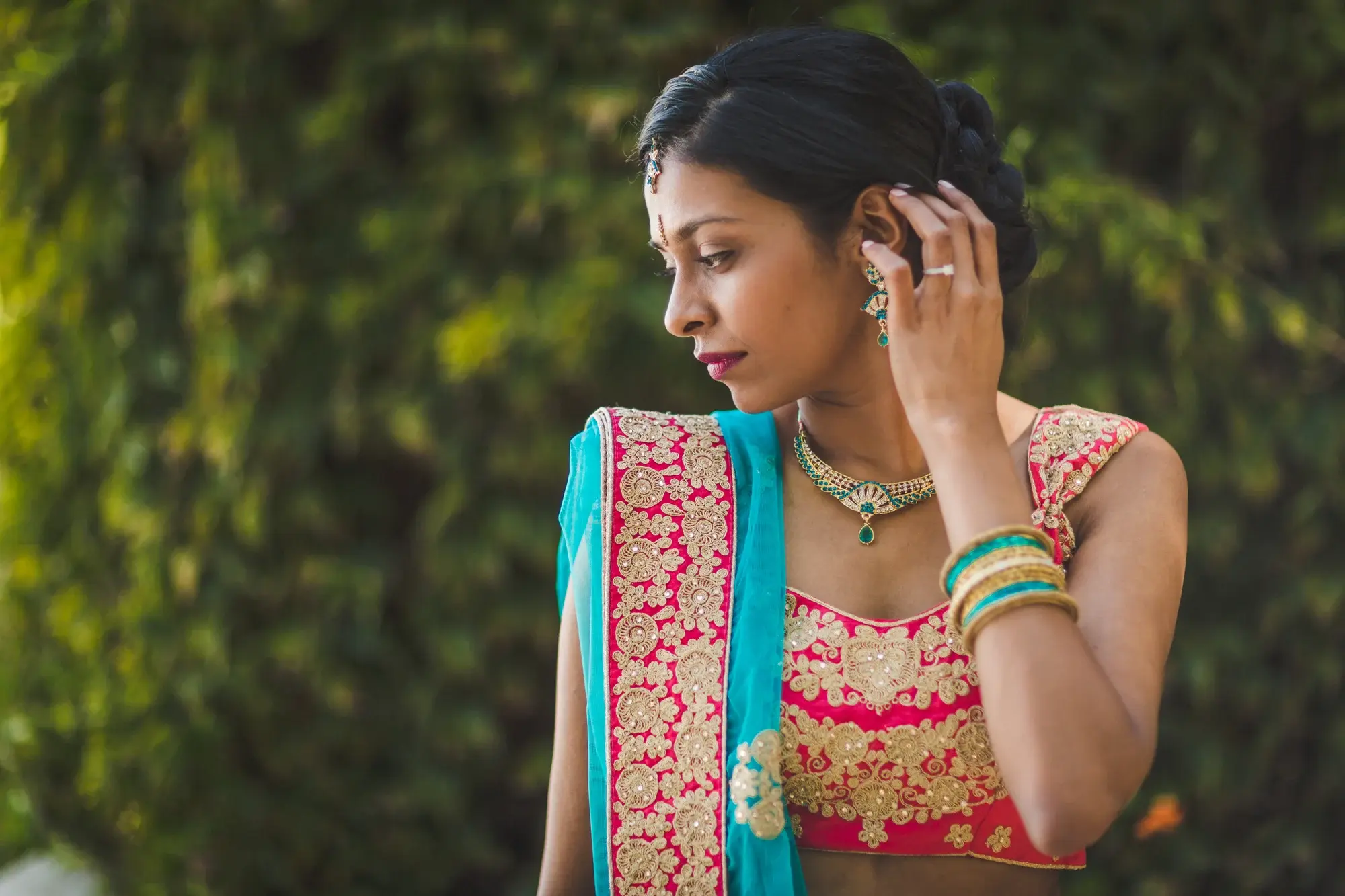 Professional bridal makeup application